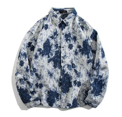 2020 Trendy Tie-Dye Loose Fit Denim Jacket for Men