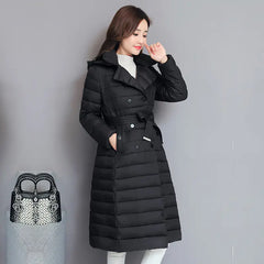 Mid-Length Women's Hooded Padded Down Coat