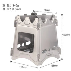 Portable Outdoor Wood Stove - Stainless Steel Camping Cooker