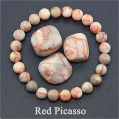 Rose Stone Amazonite Tiger Eye 8mm Beaded Bracelet