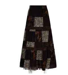 Woolen Plaid Mid Length High Waist Skirt