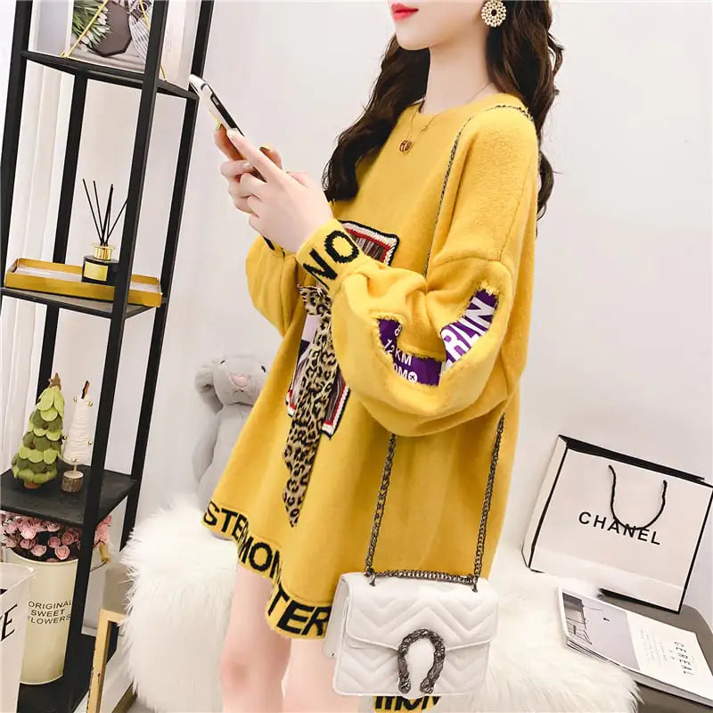 Women's Loose Lazy Style Pullover Sweater Top