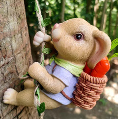 Garden Tree Pendant Bunny Climbing Ornament Sculpture