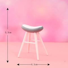 Cute Girl Stool Micro Landscape DIY Decoration Figurine