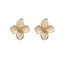 Hibiscus Flower Earrings - S925 Silver Studs (One Pair)