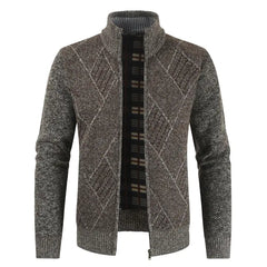 Stand Collar Knit Sweater Plus Velvet Cardigan Jacket