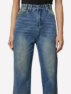 High Rise Loose Fit Wide Leg Boyfriend Jeans
