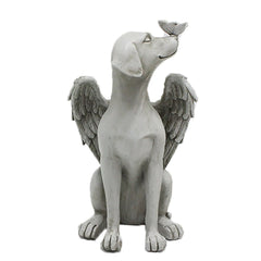 Angel Dog Butterfly Puppy Resin Garden Statue Decor
