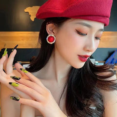 925 Silver Korean Style Pearl Stud Earrings for Women
