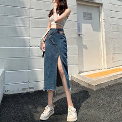 High-Waisted A-Line Mid-Length Skirt for Women