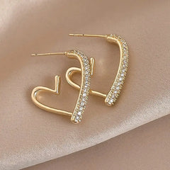 925 Silver Korean Style Pearl Stud Earrings for Women