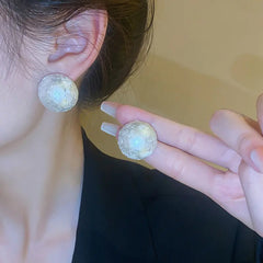 925 Silver Korean Style Pearl Stud Earrings for Women