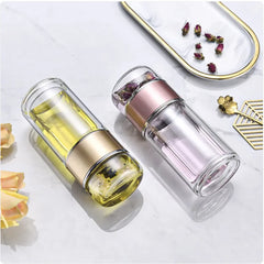 Double-Layer Glass Tea Infuser Cup