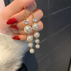 925 Silver Korean Style Pearl Stud Earrings for Women