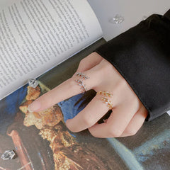 Adjustable Leaf Design Zircon Ring