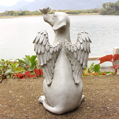 Angel Dog Butterfly Puppy Resin Garden Statue Decor