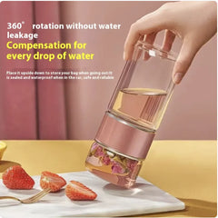 Double-Layer Glass Tea Infuser Cup