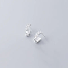 S925 Silver Minimalist Fashion Stud Earrings with Diamonds